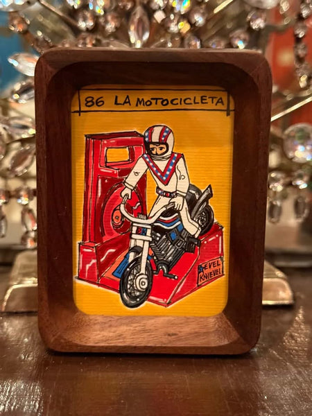 86 LA MOTOCICLETA (The Motorcycle) / Evel Knievel by artist Eden Folwell