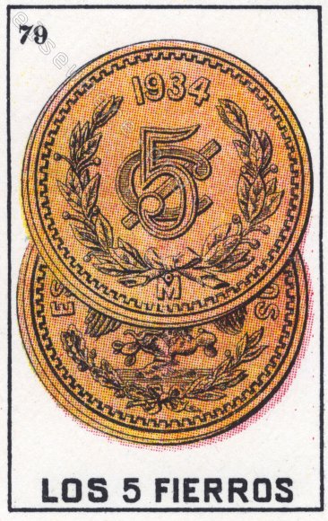 79 LOS 5 FIERROS (The 5 Coins) by artist Ulla Anobile