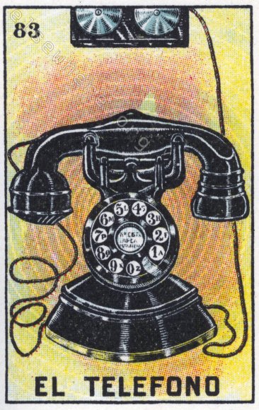 83 EL TELEFONO (The Telephone) / Charlie Was Confused by the Automated System by artist Julie B