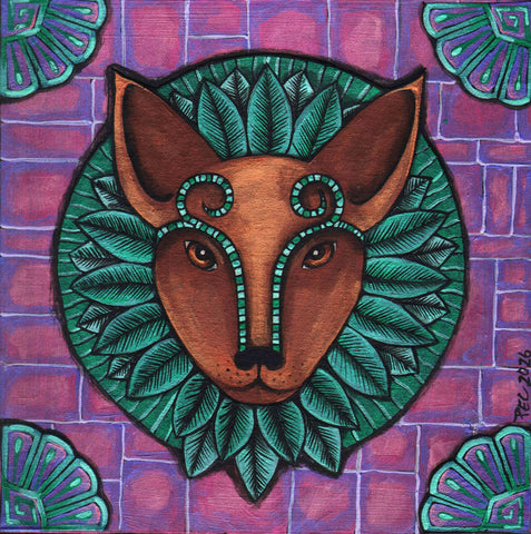 HUE HUE'S MASK PLAY (purple ~ turquiose) by Pamela Enríquez-Courts