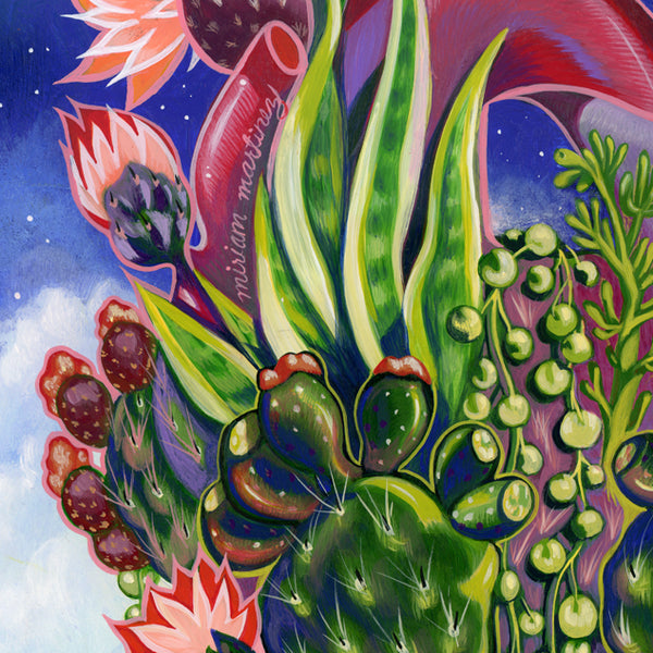 39 EL NOPAL (The Prickly-Pear Cactus) / Corazon de Nopal by artist Miriam Martinez