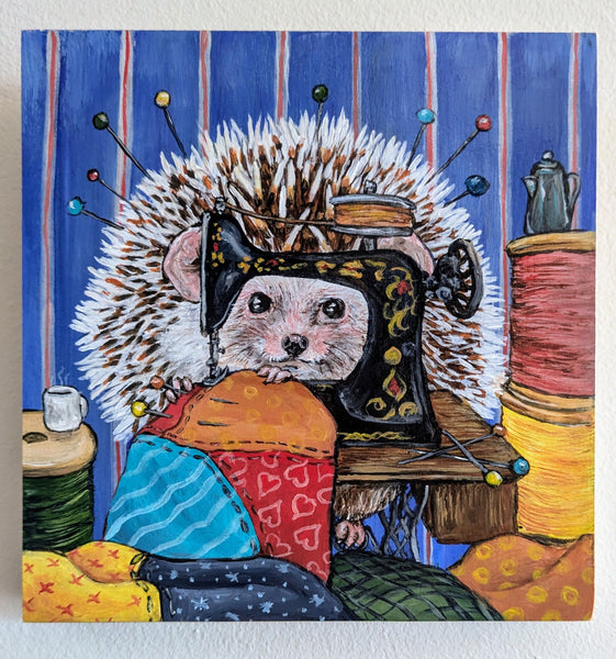 QUILTING HEDGEHOG by artist Diana Hartman