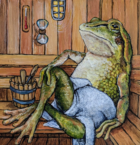 SAUNA FROG by artist Diana Hartman