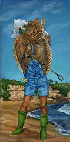 FLOUNDER BEACH CLEAN by artist Diana Hartman