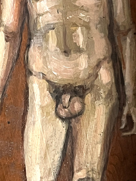 ATHENA AND NIKO by artists Athanasia Nancy Koutsouflakis (painting) and Elisa Cintron (fashion design)