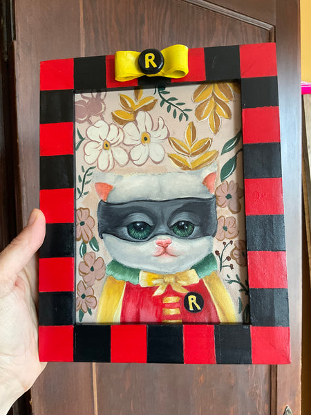 ROBIN THE MEOW-VELOUS by artist Skye Becker-Yamakawa