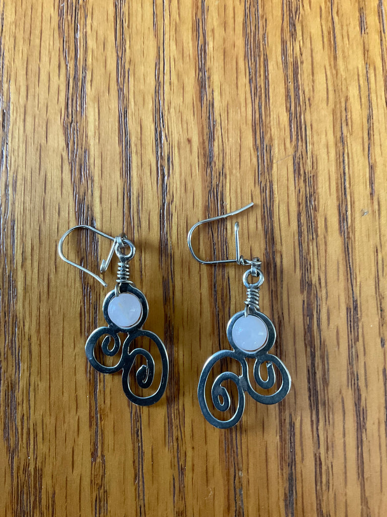 Swirl Earrings, Moonstone