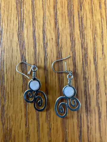 Swirl Earrings, Moonstone