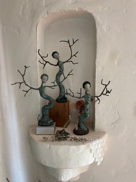 WINTER DANCERS, ASH, RUST and BOW by artist Gioconda Pieracci of Pupillae Art Dolls