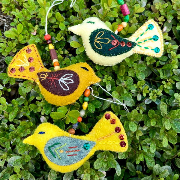 YELLOW BIRD ORNAMENT 3 by artist Ulla Anobile