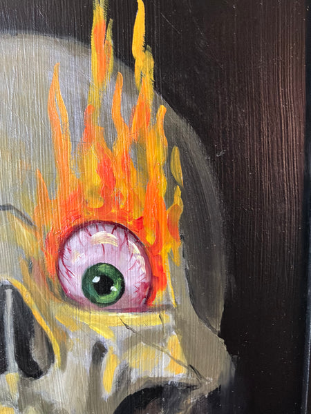Eeeee! is for Eyeballs Ablaze by artist Lacey Bryant
