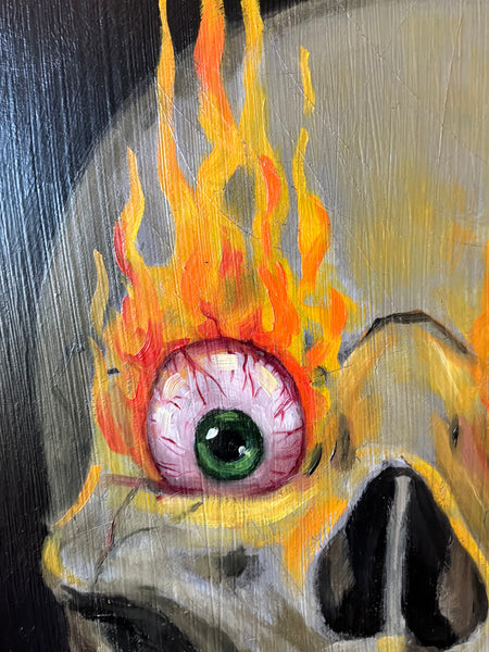 Eeeee! is for Eyeballs Ablaze by artist Lacey Bryant