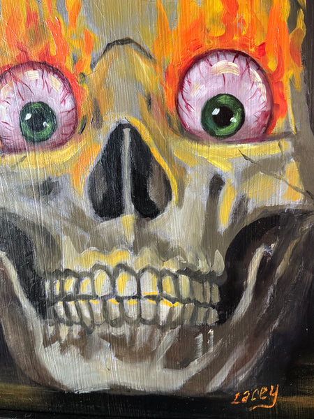 Eeeee! is for Eyeballs Ablaze by artist Lacey Bryant