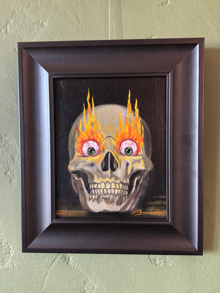 Eeeee! is for Eyeballs Ablaze by artist Lacey Bryant