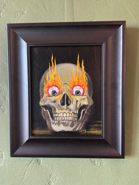 Eeeee! is for Eyeballs Ablaze by artist Lacey Bryant