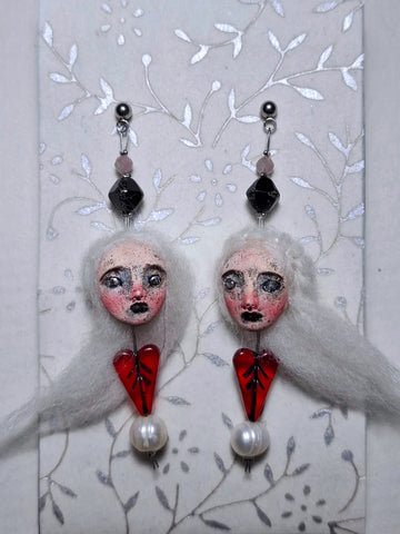 95 LOS ARETES (Earrings) by artist Ioanna Tsouka of Anima ex Manus Art Dolls