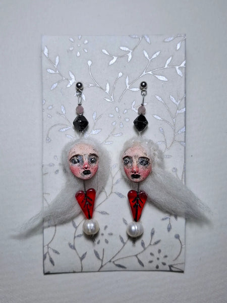 95 LOS ARETES (Earrings) by artist Ioanna Tsouka of Anima ex Manus Art Dolls
