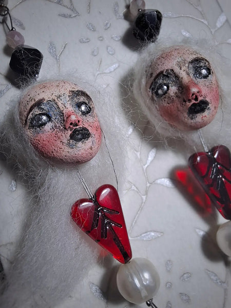 95 LOS ARETES (Earrings) by artist Ioanna Tsouka of Anima ex Manus Art Dolls