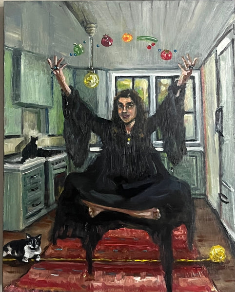 I is for Illusion (A wise old Greek woman once told me that if I can’t cook, I’ll never get married) by artist Athanasia Nancy Koutsouflakis