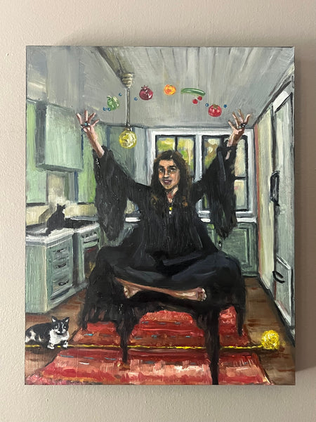 I is for Illusion (A wise old Greek woman once told me that if I can’t cook, I’ll never get married) by artist Athanasia Nancy Koutsouflakis