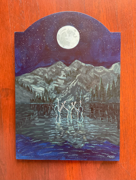 FULL MOON OVER EAGLE LAKE by artist Lacey Bryant