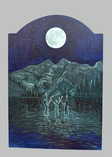 FULL MOON OVER EAGLE LAKE by artist Lacey Bryant