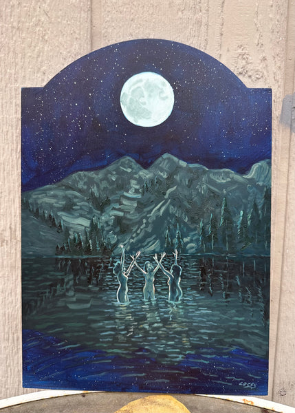 FULL MOON OVER EAGLE LAKE by artist Lacey Bryant