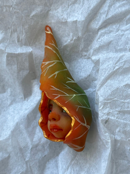ELF orange pin by artist Lacey Bryant