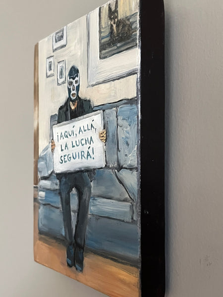 ¡AQUÍ, ALLÁ, LA LUCHA SEGUIRÁ! by artist Athanasia Nancy Koutsouflakis