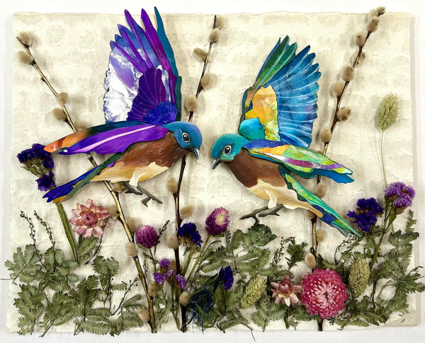 JUST BETWEEN US by artists Donna Polzin (dried flower art) and Sarah Polzin (multidimensional art)