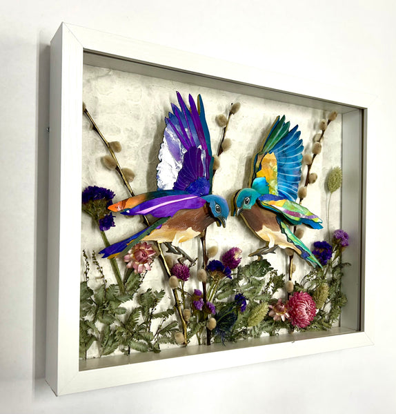 JUST BETWEEN US by artists Donna Polzin (dried flower art) and Sarah Polzin (multidimensional art)
