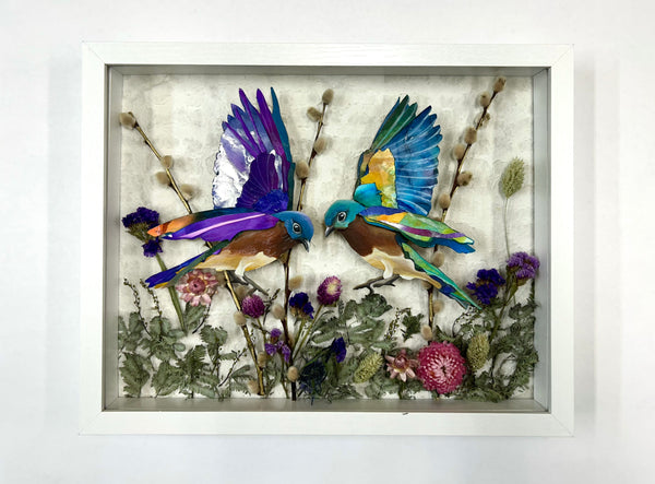 JUST BETWEEN US by artists Donna Polzin (dried flower art) and Sarah Polzin (multidimensional art)