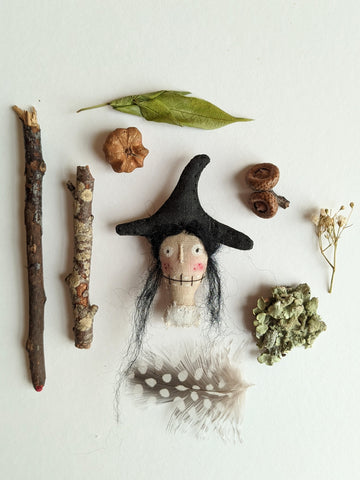 HAPPY WITCH BROOCH by artist Marie Charrois of Little Bird of Paradise