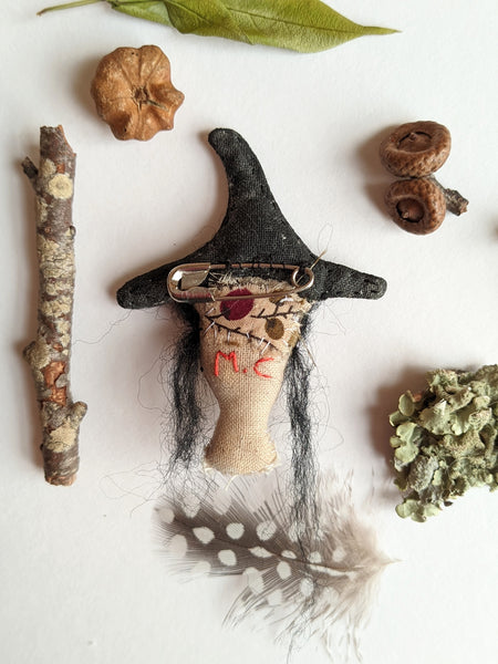 HAPPY WITCH BROOCH by artist Marie Charrois of Little Bird of Paradise