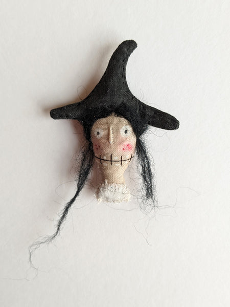 HAPPY WITCH BROOCH by artist Marie Charrois of Little Bird of Paradise