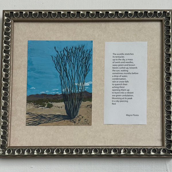 OCOTILLO by artists Lacey Bryant (painting) and Mayra Flores (poem)