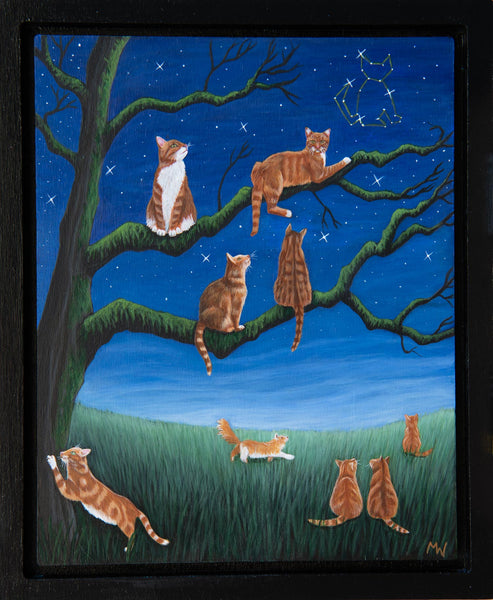 THE ORANGE CAT CONTINGENT GOES STARGAZING by artist Michelle Waters