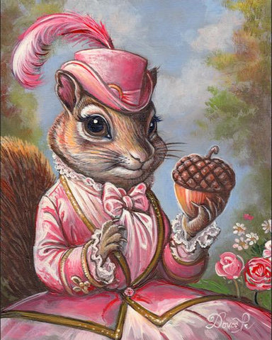 MRS. ARAGON FOUND AN ACORN by artist Bob Doucette