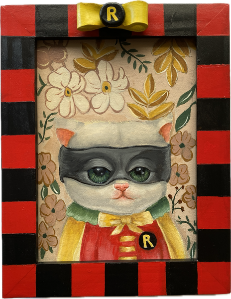 ROBIN THE MEOW-VELOUS by artist Skye Becker-Yamakawa