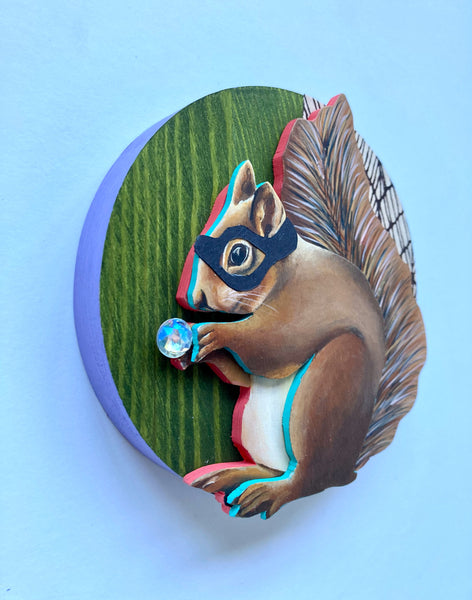 SNEAKY SQUIRRELS STEALING STONES #2 by artist Sarah Polzin