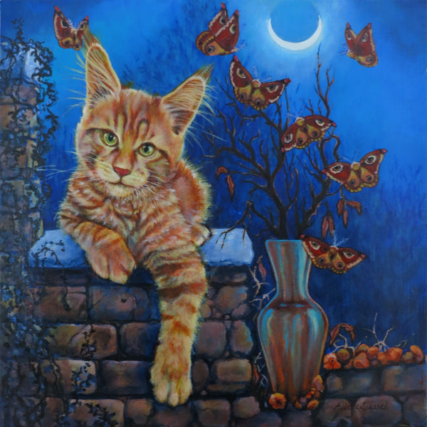 TOBY AND THE CRESCENT MOON by artist Annette Hassell