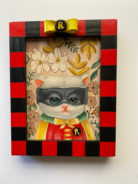 ROBIN THE MEOW-VELOUS by artist Skye Becker-Yamakawa