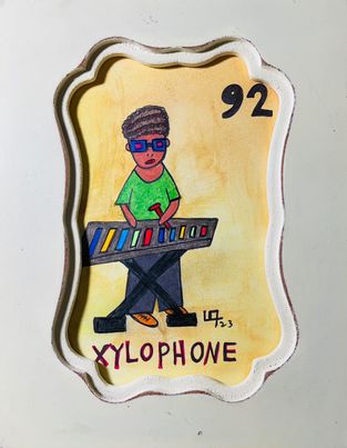 92 LA MARIMBA (Xavier Playing the Xylophone) by artist Sophia Gasparian