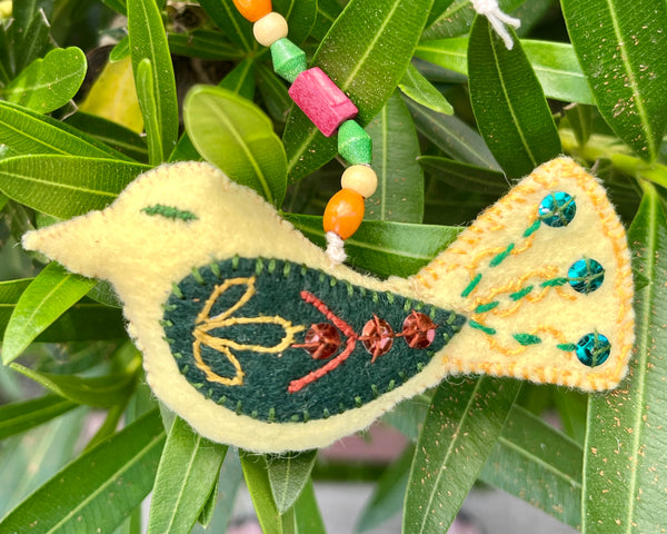 YELLOW BIRD ORNAMENT 2 by artist Ulla Anobile