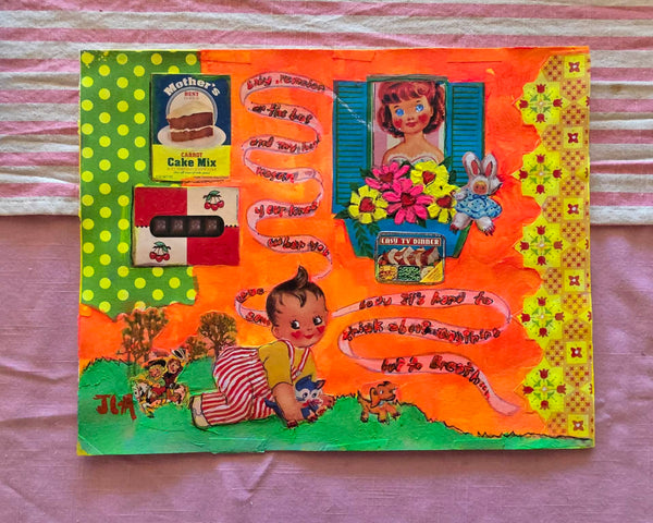 STARS IN THEIR EYES by artists Erin Álvarez (collage) and Joe Álvarez (painting)
