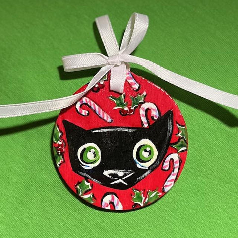 BLACK CAT brooch/ornament by artist Miki Lorena K.
