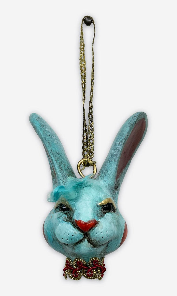 BLUE BUNNY ornament by artist Carisa Swenson