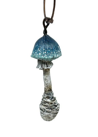 BLUE SHROOM ORNAMENT by artist Carisa Swenson