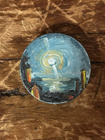 FULL MOON, IKARIA pin by artist Athanasia Nancy Koutsouflakis