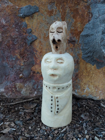 SINGING GOBLIN CHILD DREAM JAR by artist Mark Cantrell of Wood Creatures NM